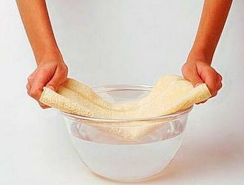 Wet fabric in warm water